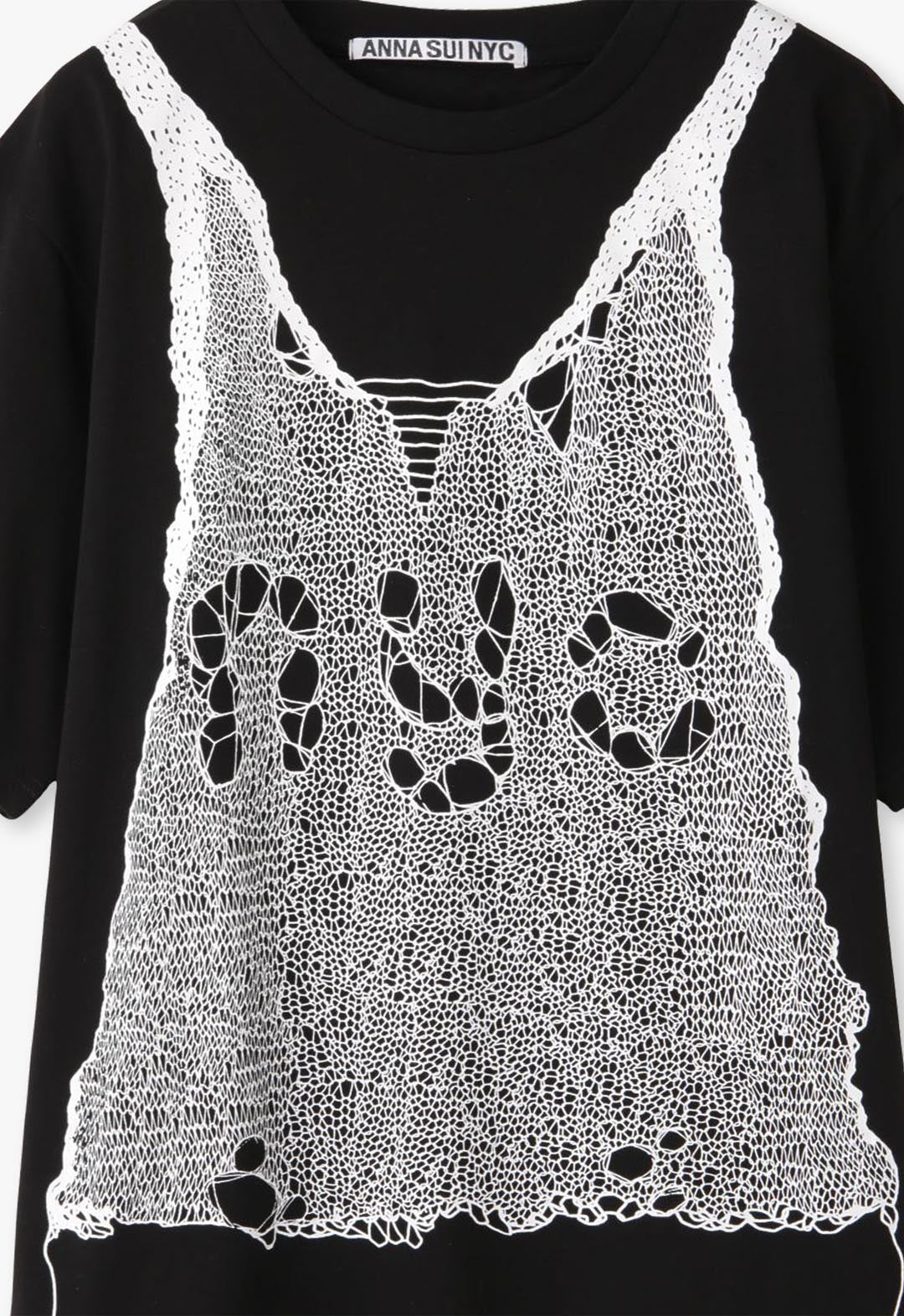 Trompe l'oeil print oversized T-shirt