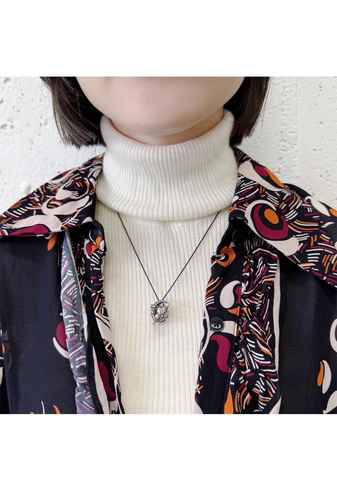 ムーンスター＆オービットモチーフ ネックレス