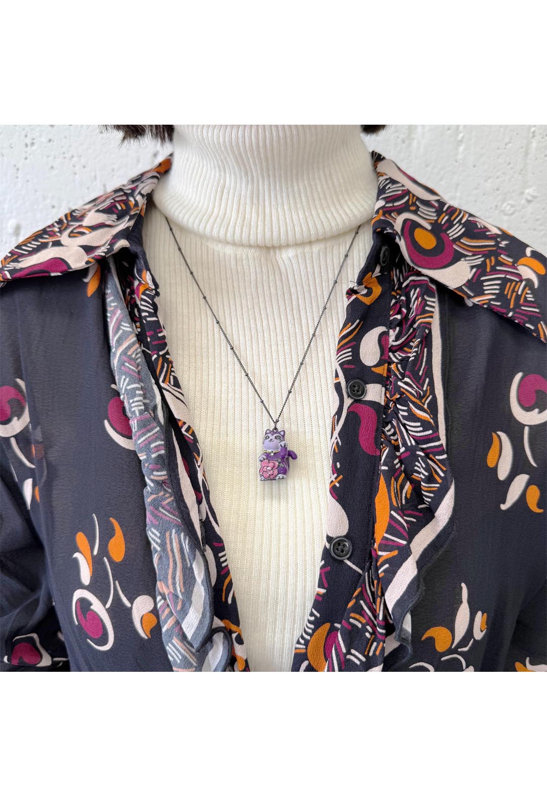 招财猫图案项链