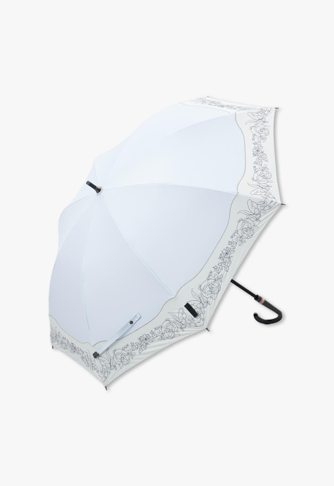 Cut-and-sew embroidered parasol umbrella for all weather conditions (single-stage short slide umbrella)