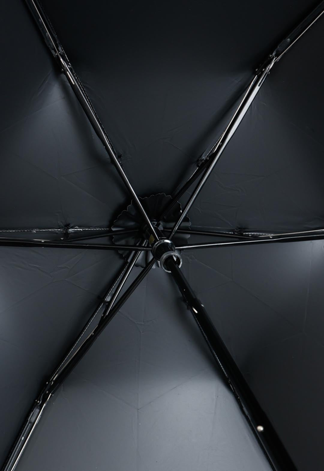 Cut-and-sew embroidered folding umbrella for all weather use