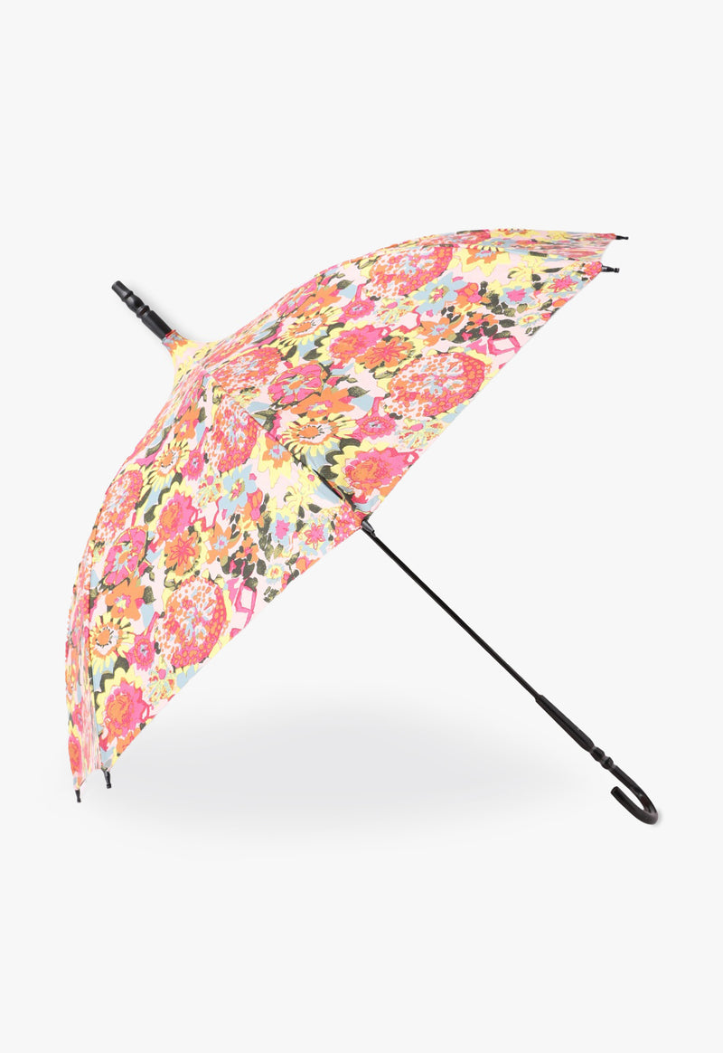 Resort pattern rain umbrella (long umbrella pagoda type)