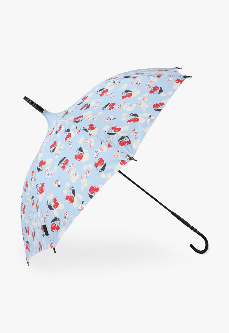 Cherry pattern rain umbrella (long umbrella pagoda type)