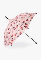 Cherry pattern rain umbrella (long umbrella pagoda type)