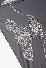 Lace style embroidery light rain umbrella (short umbrella)