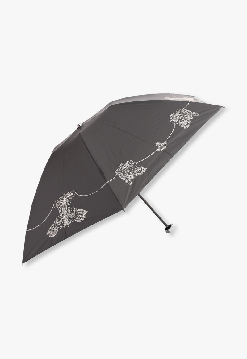 レース風刺繍 晴雨兼用傘 (クイックオープン傘)