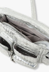 Metallic Fake Croco Multi Pocket Bag