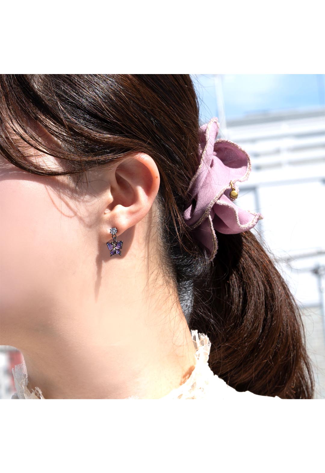 Butterfly motif 2WAY earrings
