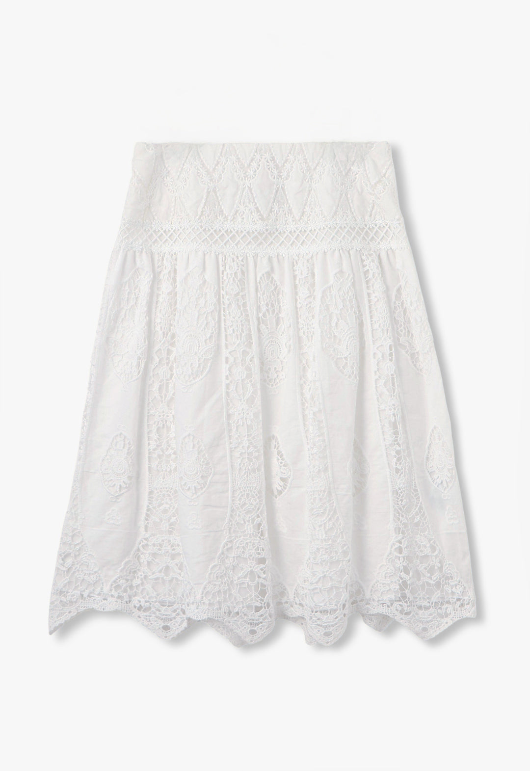 APPLIQUE LACE COMBO SKIRT