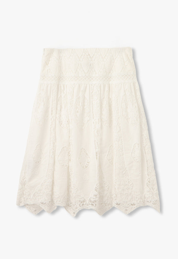 APPLIQUE LACE COMBO SKIRT