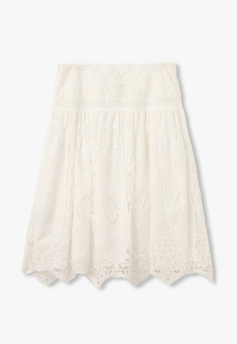 APPLIQUE LACE COMBO SKIRT