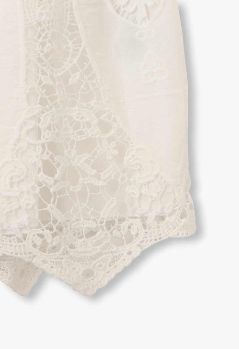 APPLIQUE LACE COMBO SKIRT