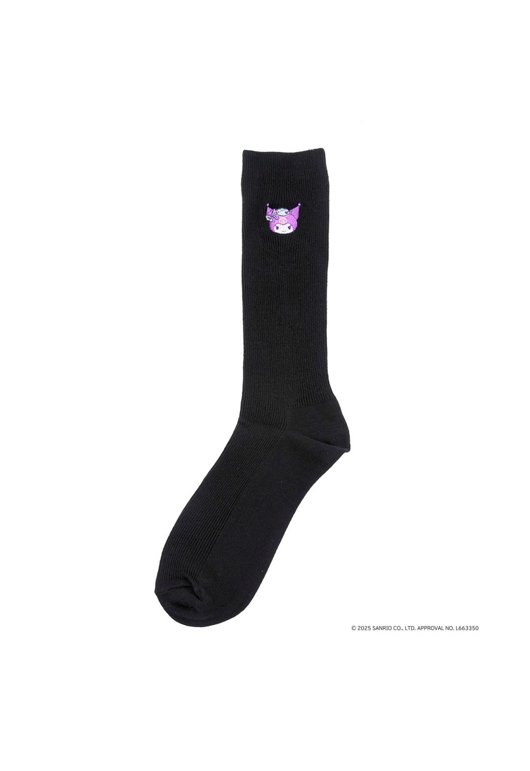My Melody Kuromi Crew Socks with One-Point Design (Kuromi)