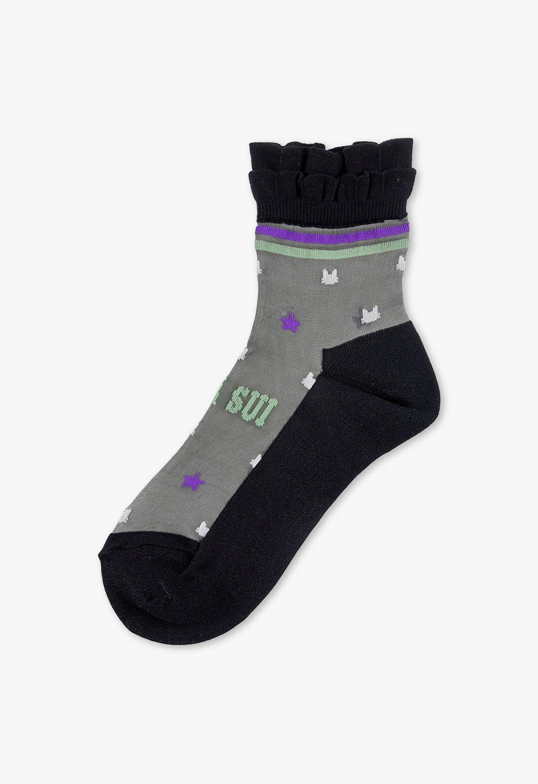 圓點荷葉邊襪子