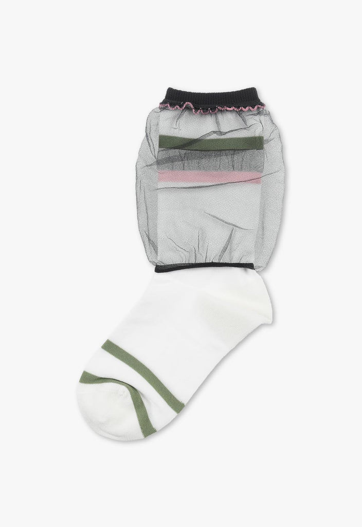Multi-border tulle socks