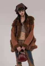 CORDUROY FAUX FUR TRIMMED JACKET