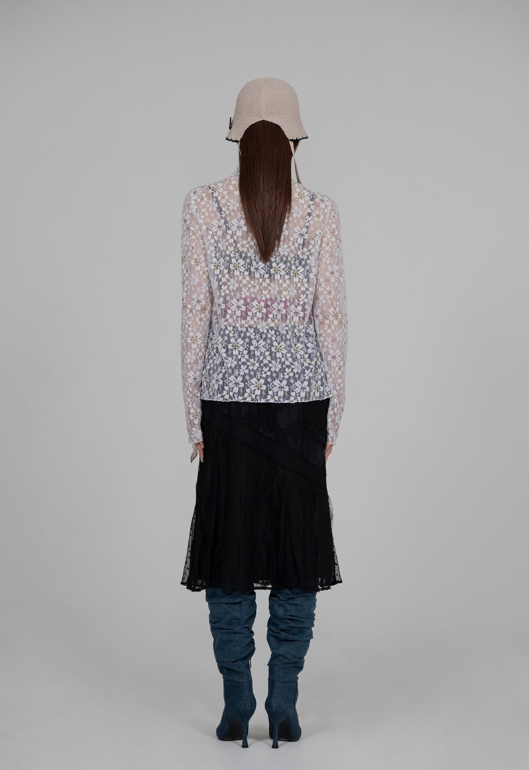 PANSY STRETCH LACE LONG SLEEVE CARDIGAN