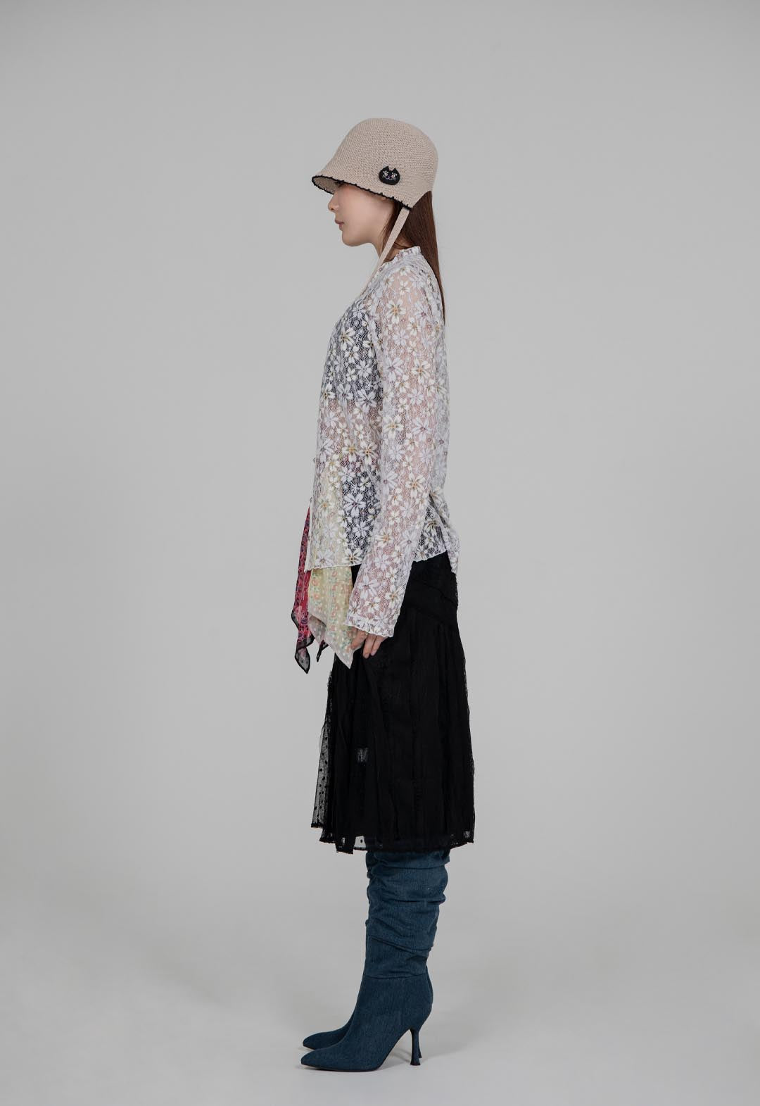 PANSY STRETCH LACE LONG SLEEVE CARDIGAN