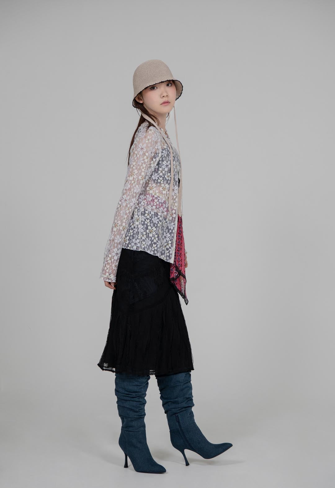 PANSY STRETCH LACE LONG SLEEVE CARDIGAN