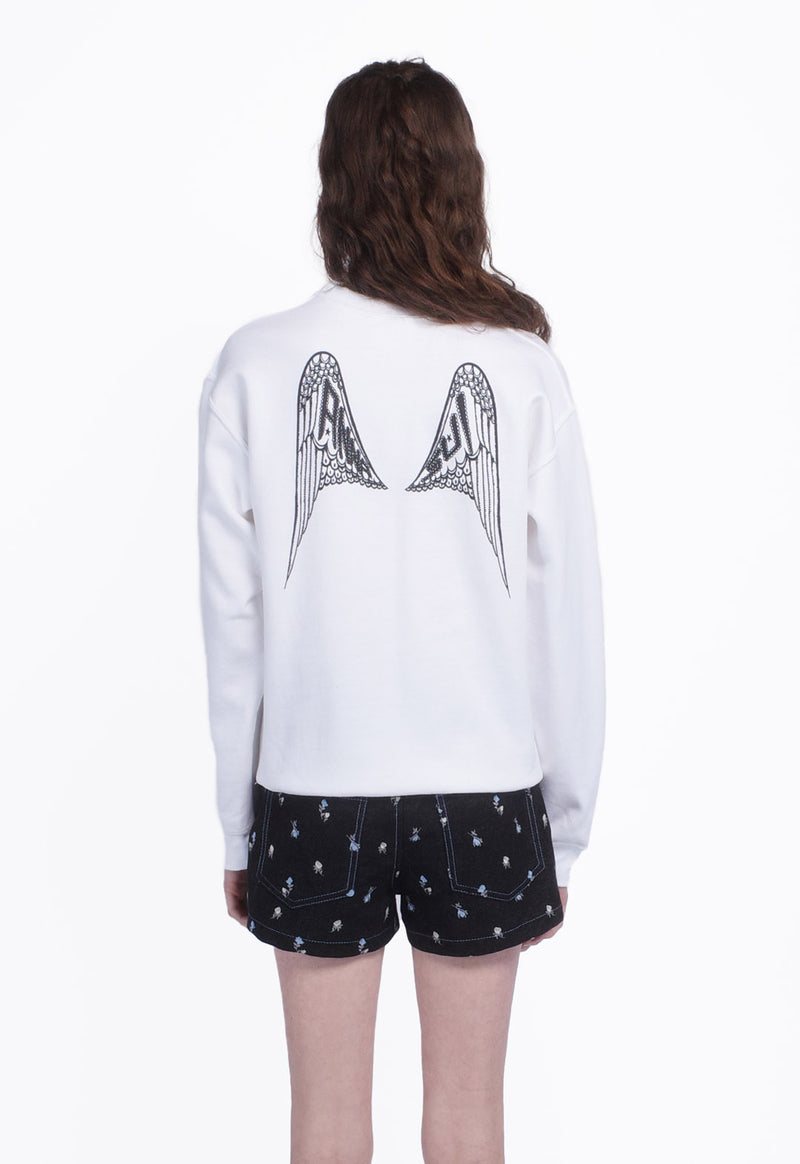 ANNA SUI WINGS CREW NECK SWEATSHIRT