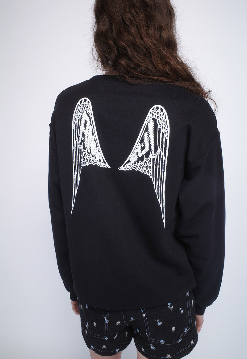 ANNA SUI WINGS CREW NECK SWEATSHIRT