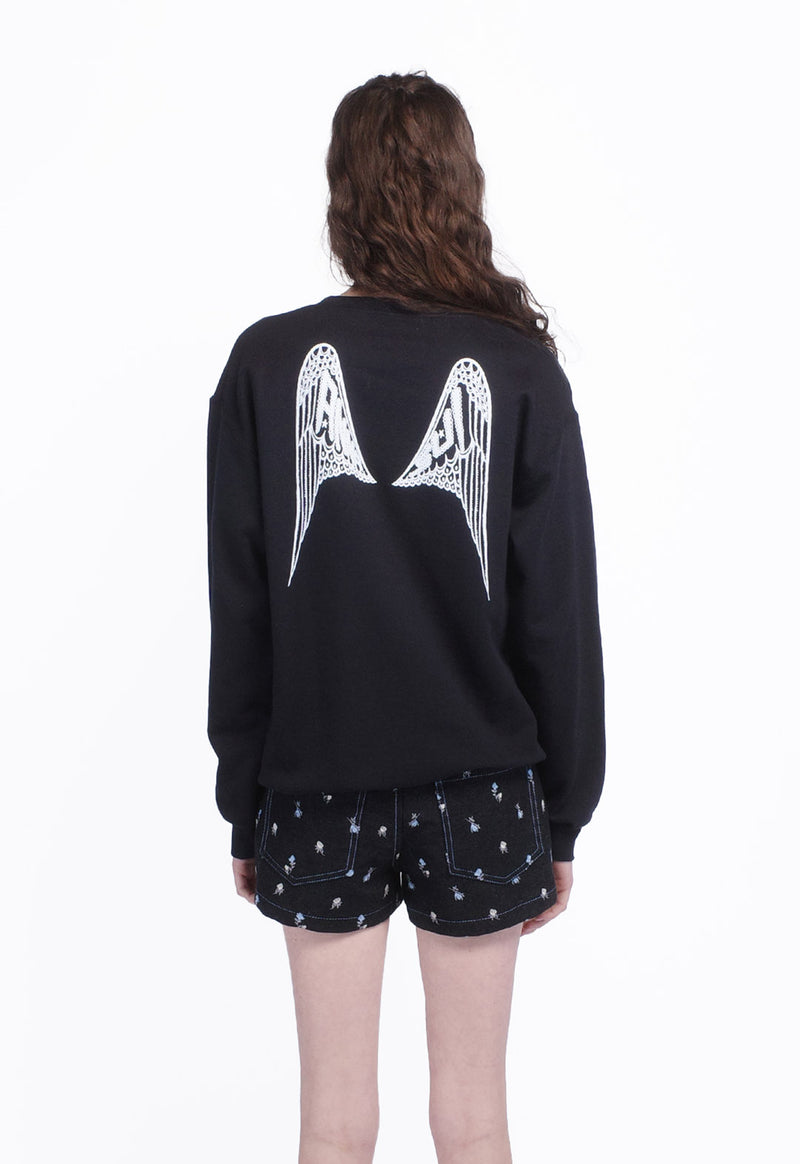 ANNA SUI WINGS CREW NECK SWEATSHIRT