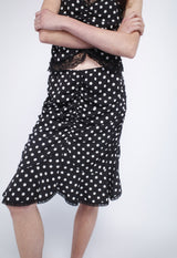 POLKA DOT RUCHED SKIRT