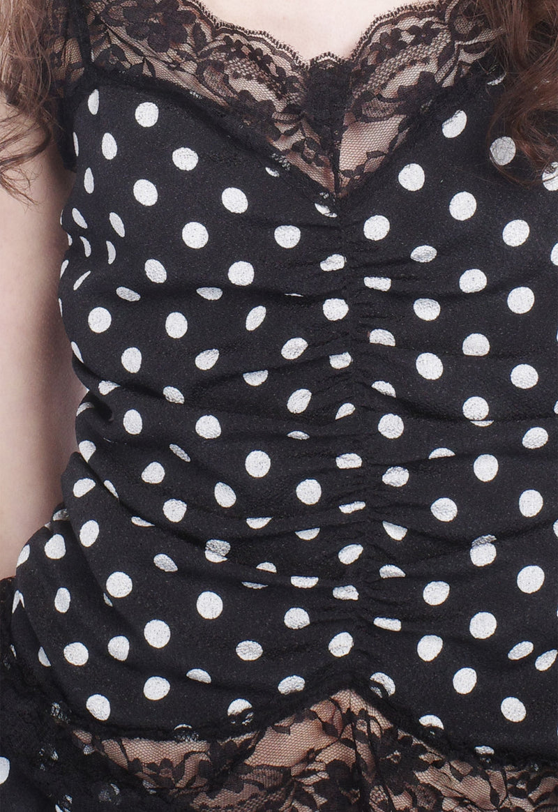 POLKA DOT RUCHED LACE