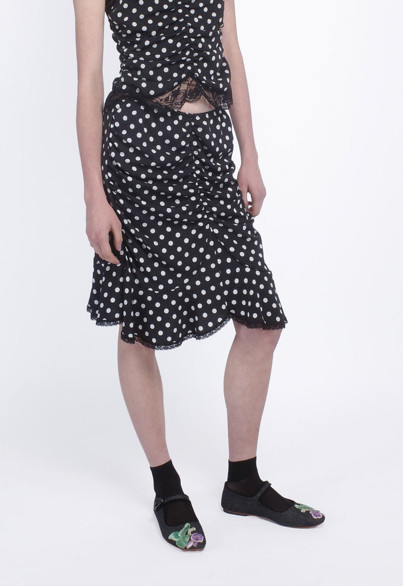 POLKA DOT RUCHED SKIRT