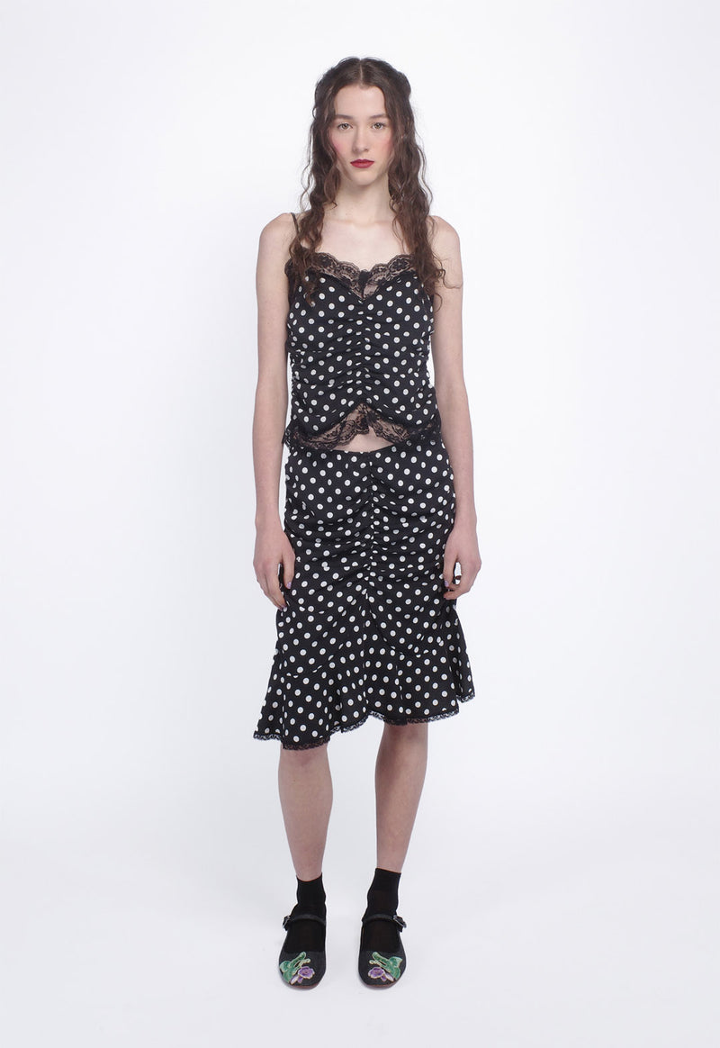 POLKA DOT RUCHED SKIRT