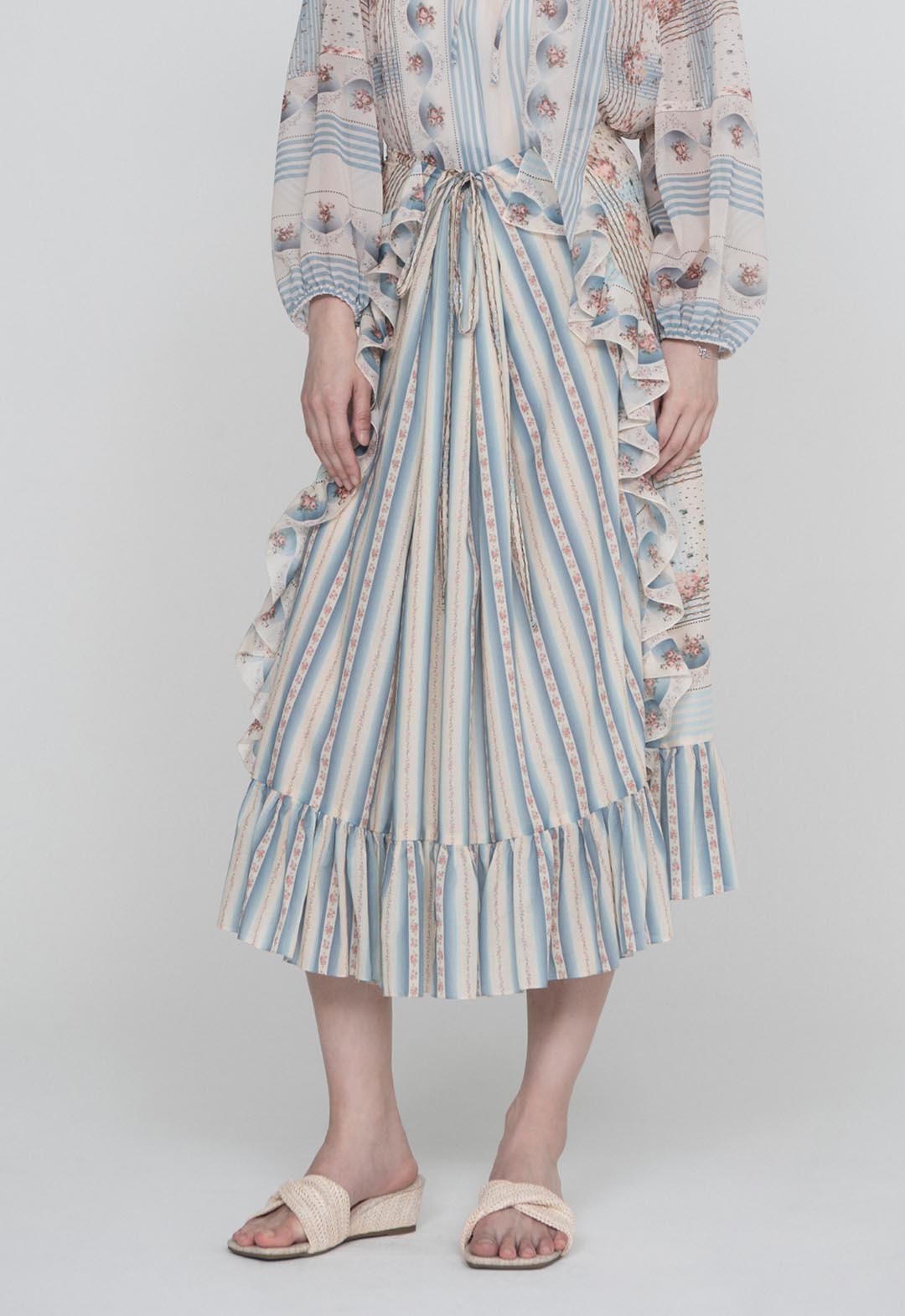 HERITAGE SCARF PRINT COTTON SKIRT