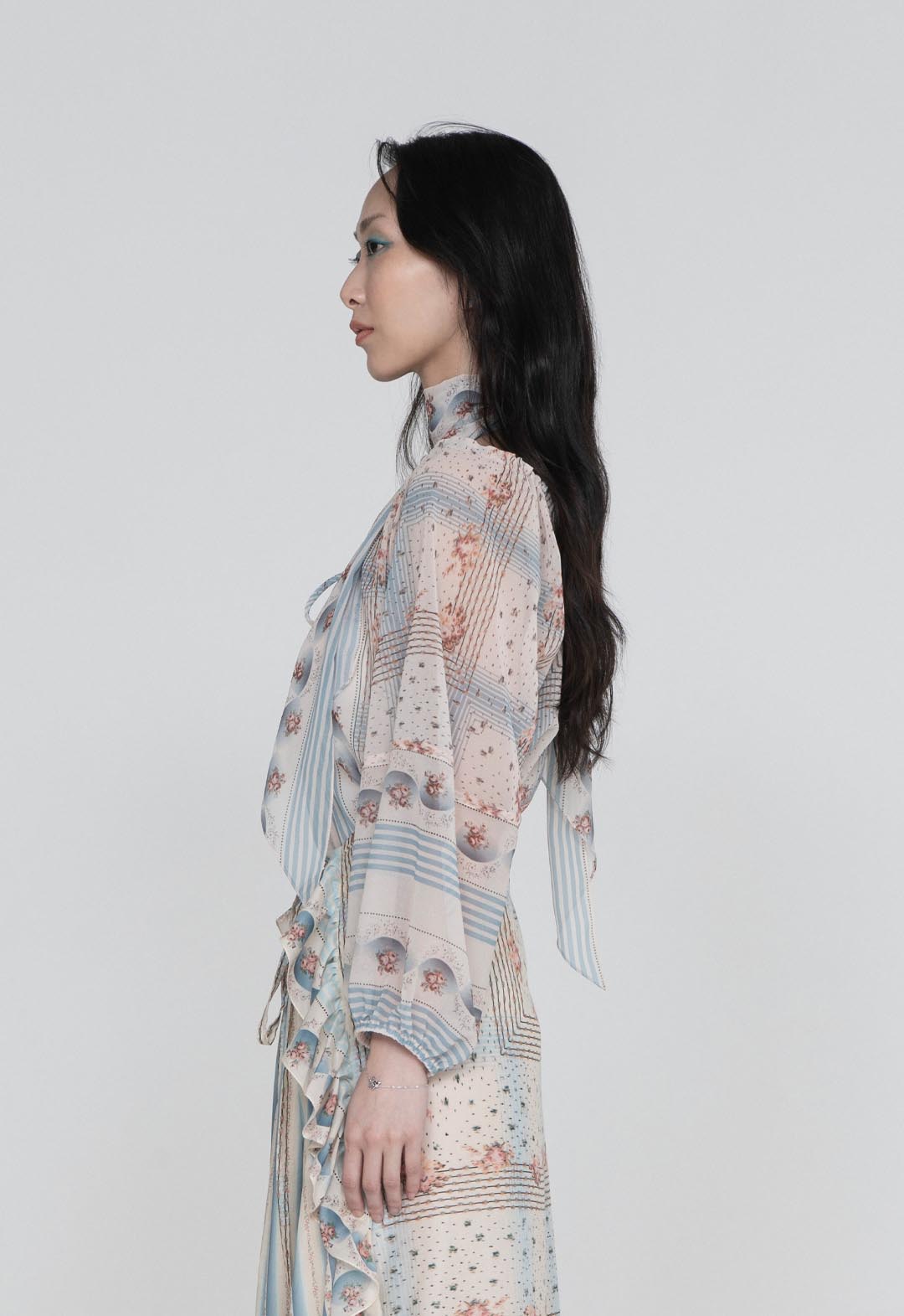 HERITAGE SCARF PRINT CHIFFON BLOUSE