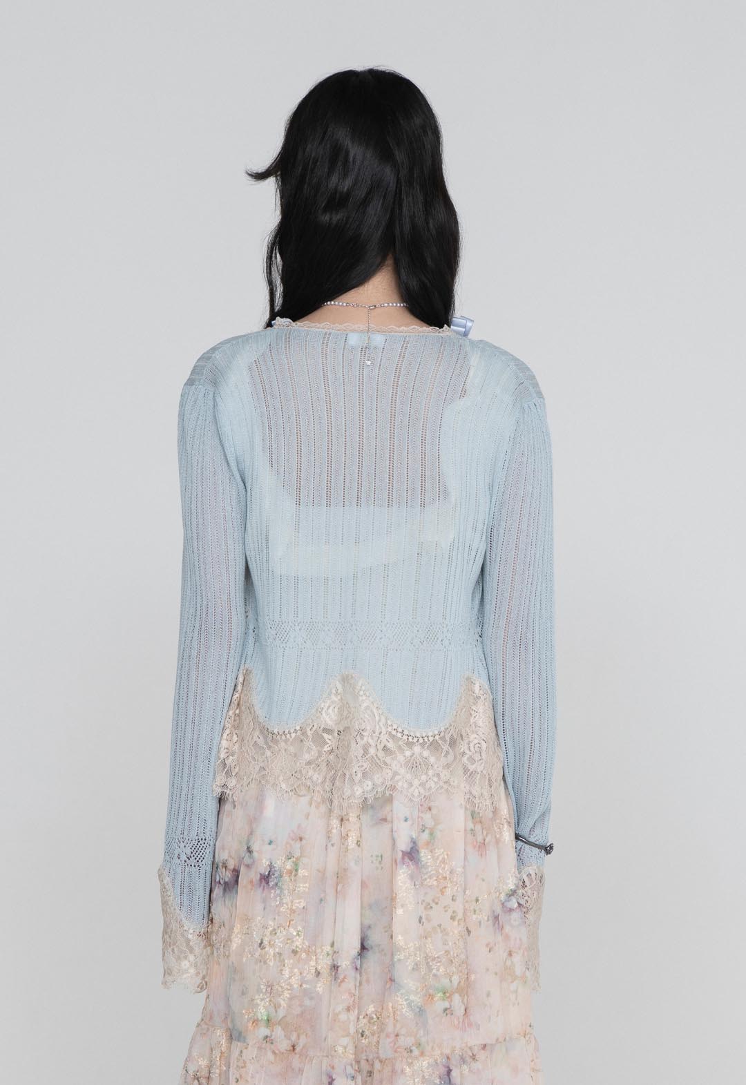 LINGERIE LACE KNIT CARDIGAN