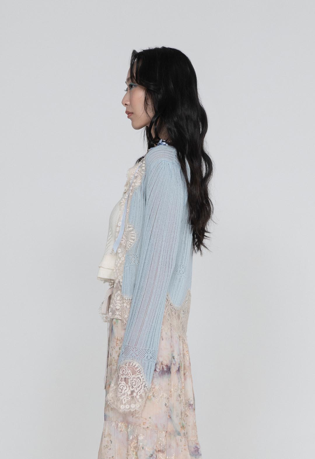 LINGERIE LACE KNIT CARDIGAN