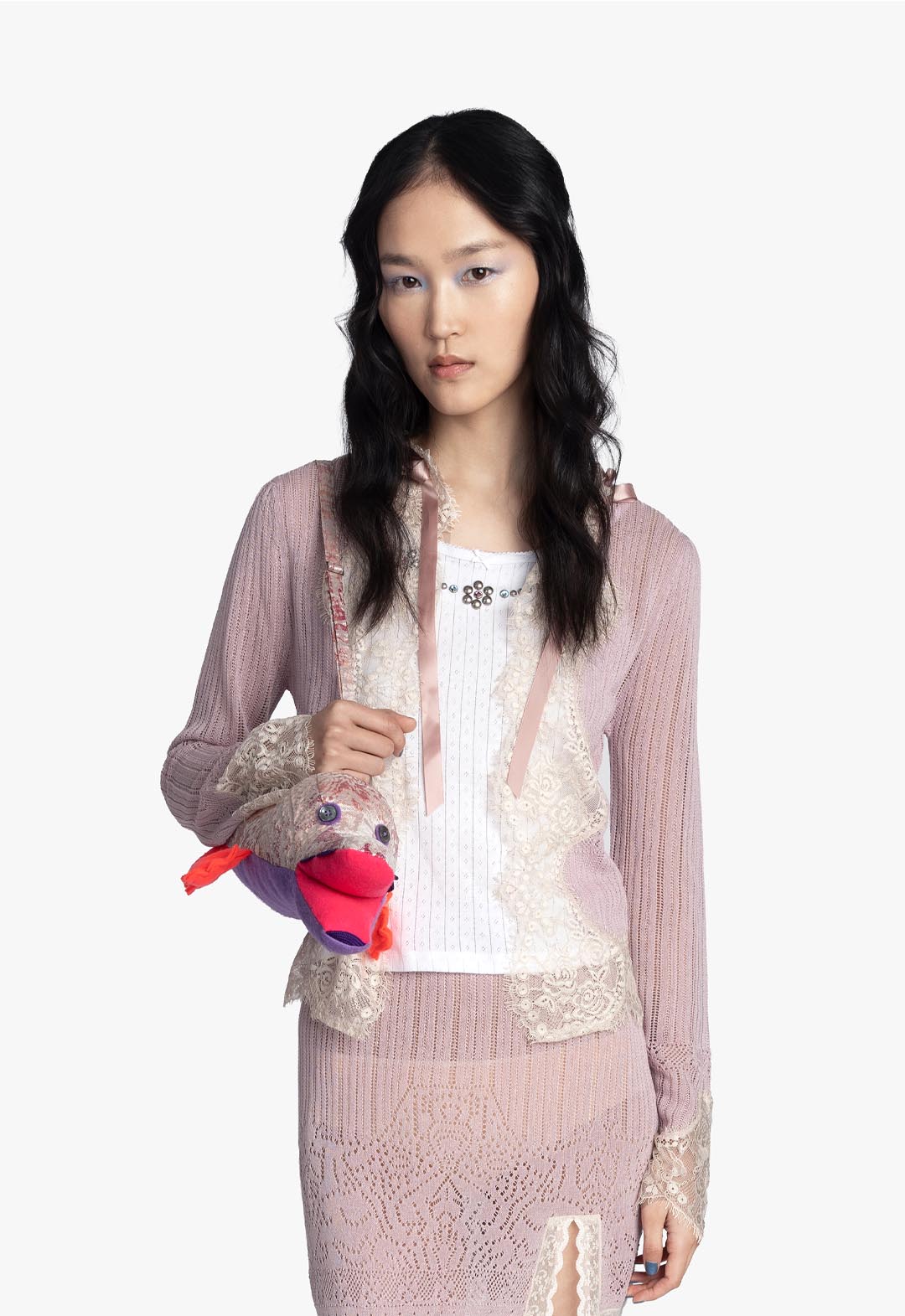 LINGERIE LACE KNIT CARDIGAN