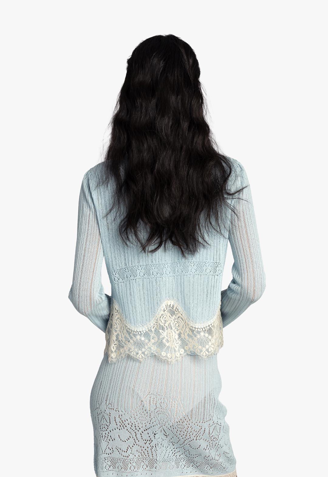 LINGERIE LACE KNIT CARDIGAN