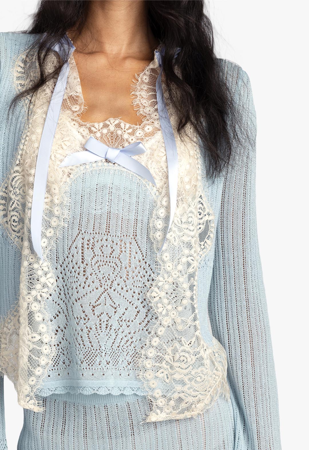 LINGERIE LACE KNIT CARDIGAN