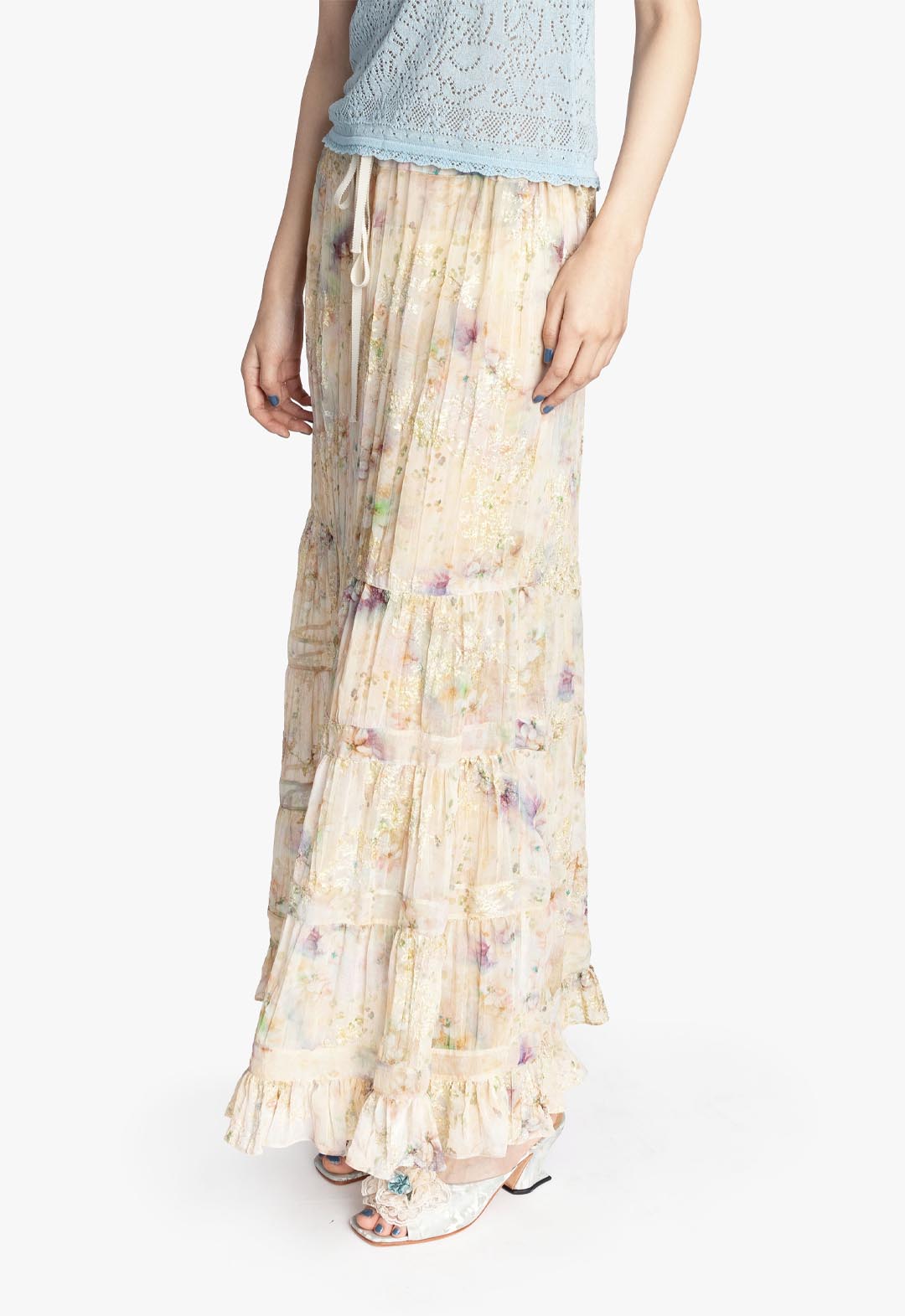 OASIS BLOOMS TIERED SKIRT