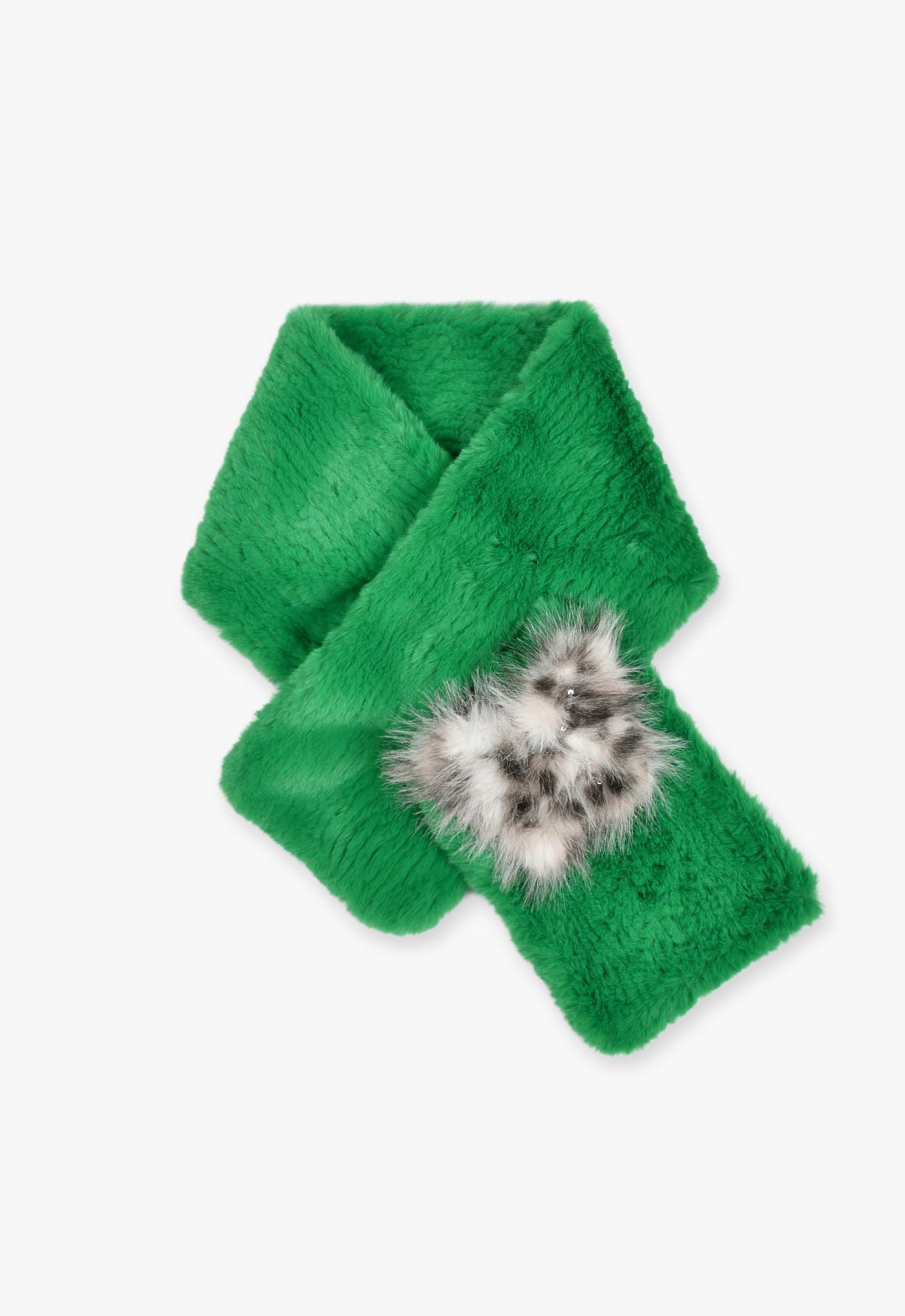 Butterfly motif eco-fur insert scarf