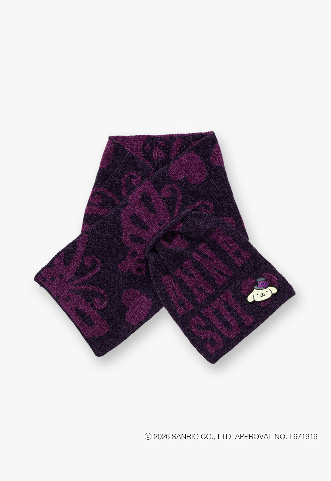 ANNA SUI x ポムポムプリン 刺しゅうブローチ付きモールマフラー