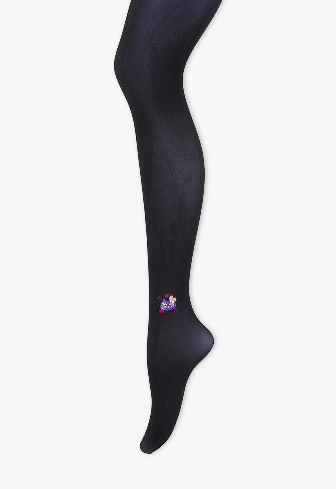Faux color embroidered tights