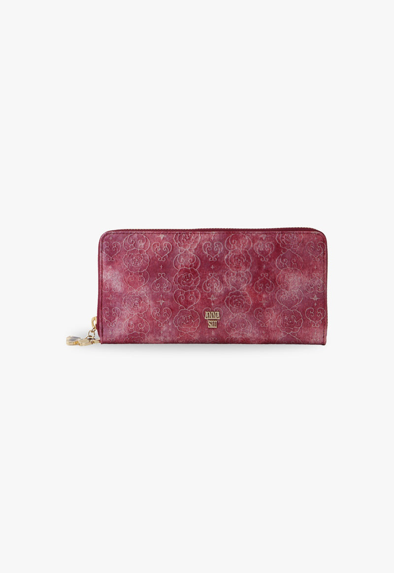 Rose Heart Round Long Wallet