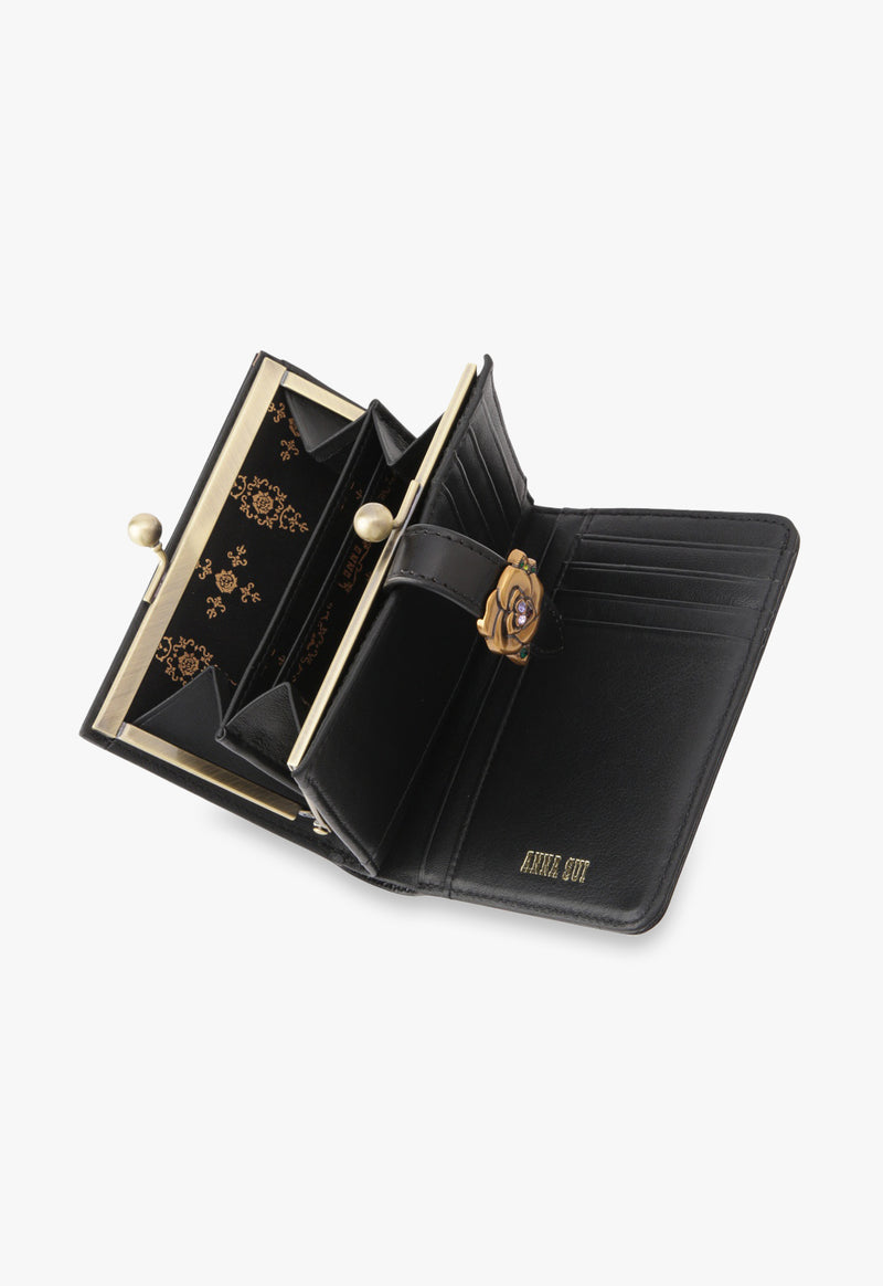 Bourbon clasp bi-fold wallet