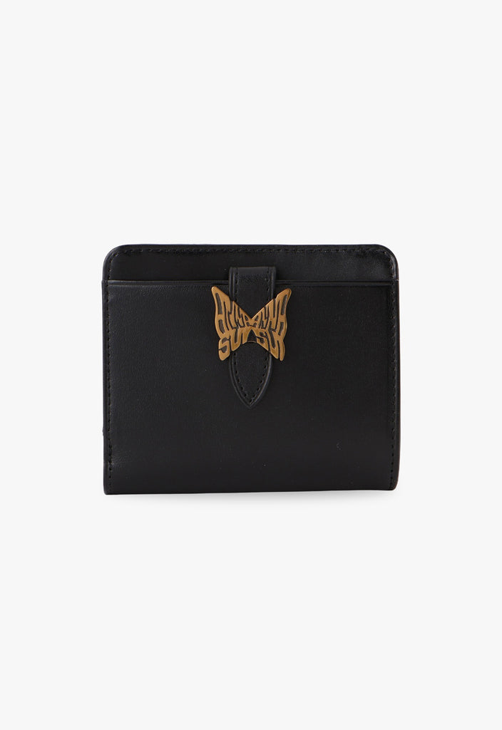 Butterfly logo L zipper bi-fold wallet