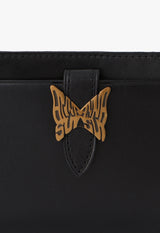 Butterfly logo L zipper bi-fold wallet