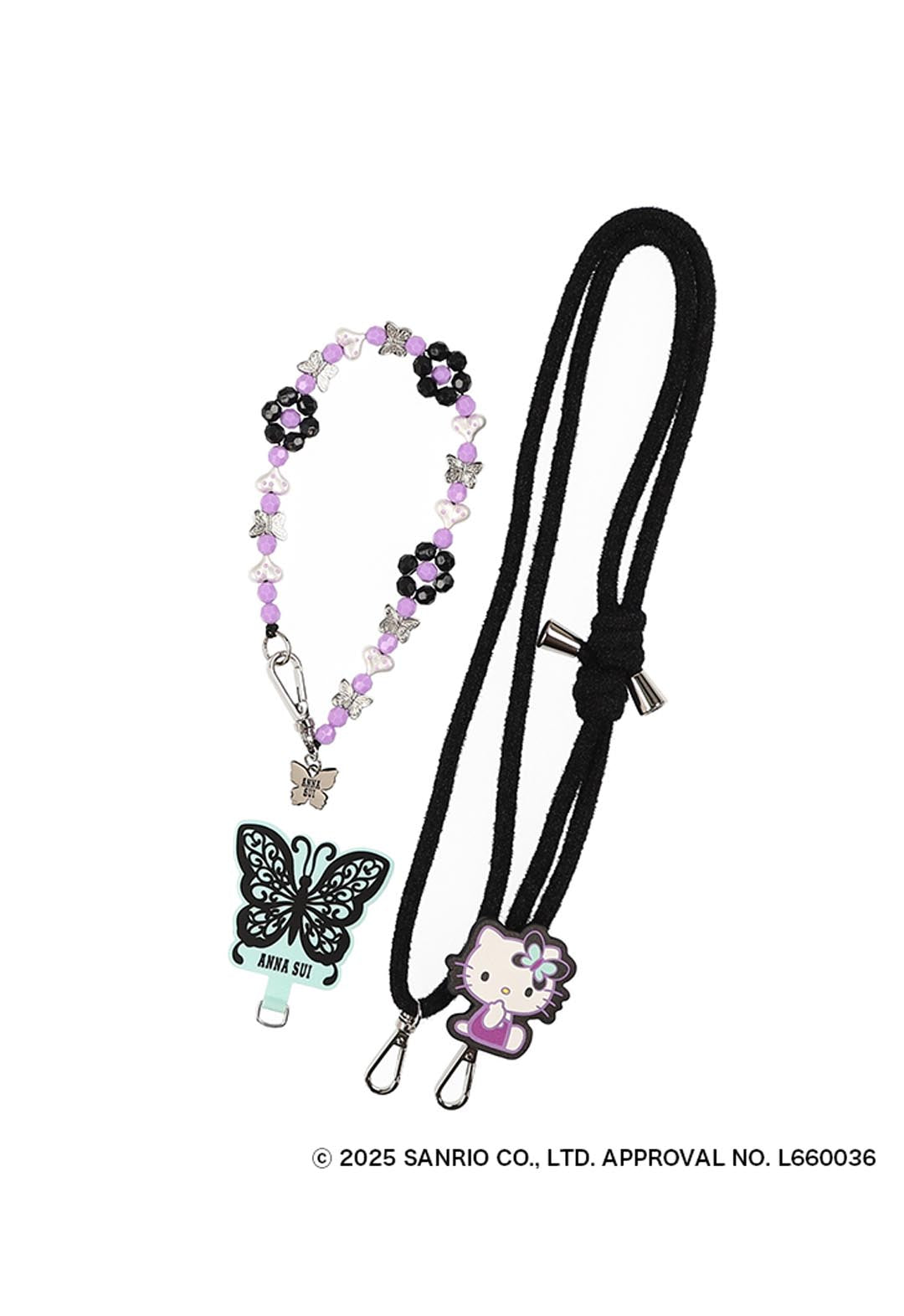 【新品未使用品】ANNA SUI ハローキティ　スマホストラップ　ショルダー 新品未使用品】ANNA SUI ハローキティ スマホストラップ