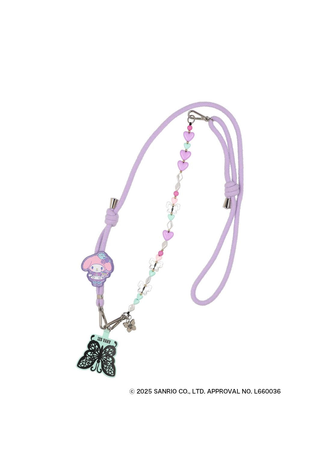 ANNA SUI × MY MELODY & KUROMI スマホストラップ（パープル）