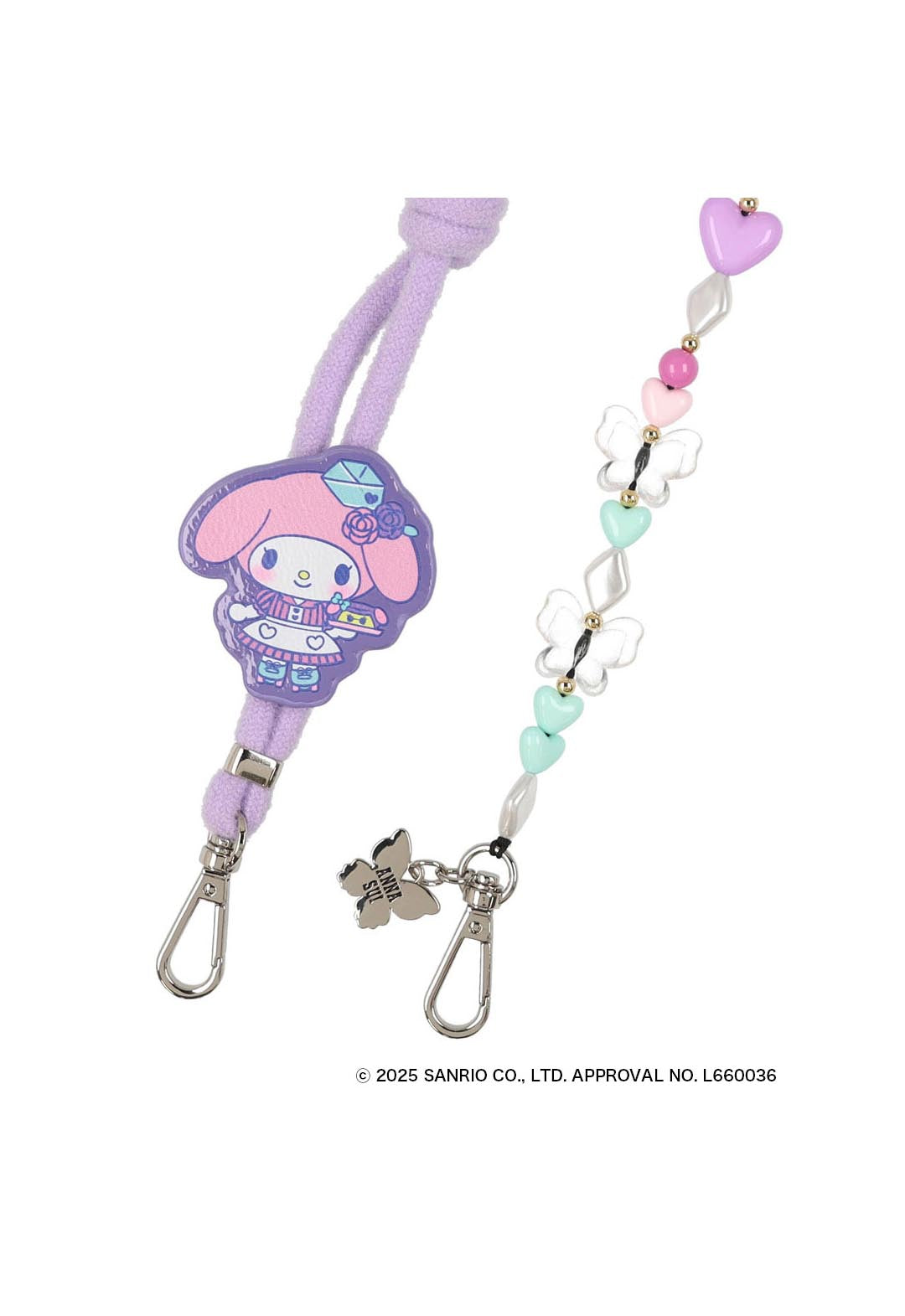 ANNA SUI × MY MELODY & KUROMI スマホストラップ（パープル）