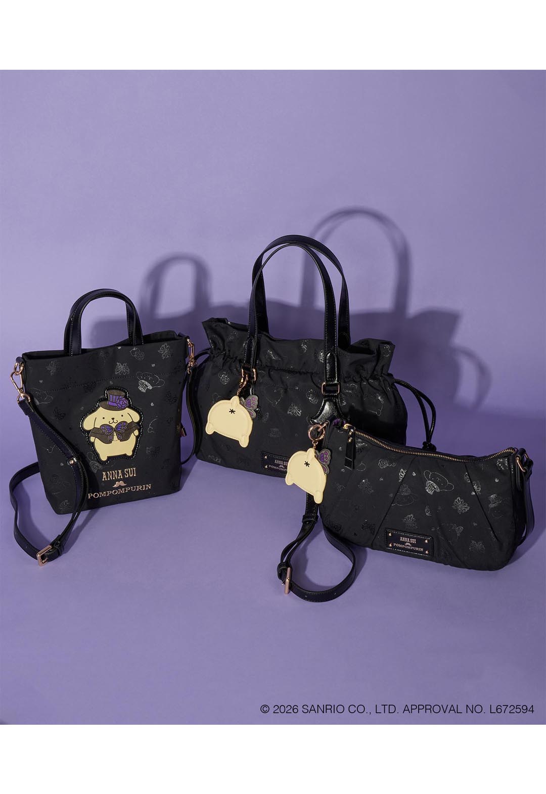 ANNA SUI x POMPOMPURIN 抽繩手提袋