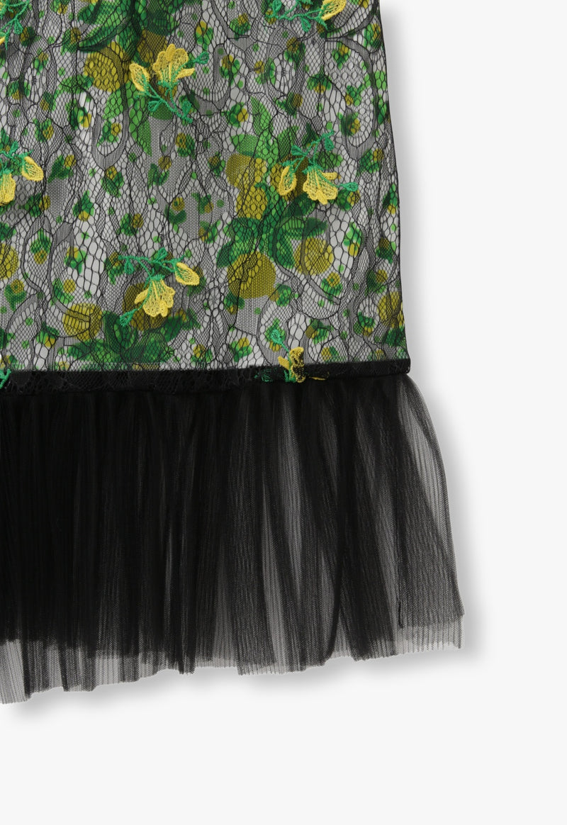 ROSEBUDS LACE COMBO SLIP DRESS